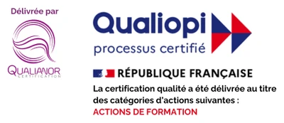 Qualiopi, processus certifié, délivrée par Qualianor Certification au titre des actions de formation